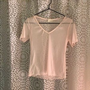 Light pink mesh blouse